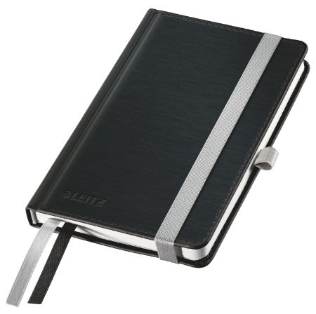 Poza cu CAIET BIROU A6 DICTANDO NEGRU SATIN COPERTA CARTON STYLE LEITZ