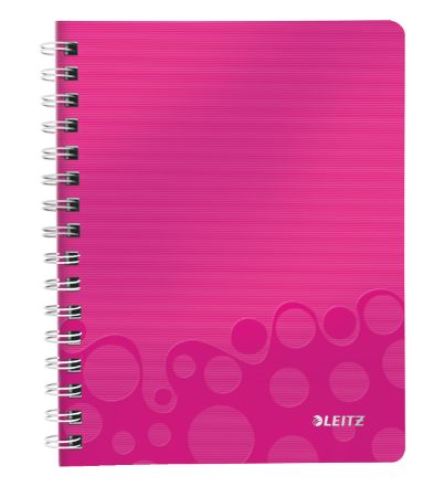 Poza cu CAIET BIROU SPIRA A5 DICTANDO ROZ COPERTA PP WOW LEITZ