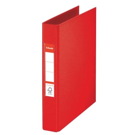 Poza cu CAIET MECANIC A5 2 INELE 25MM/42MM ROSU STANDARD ESSELTE