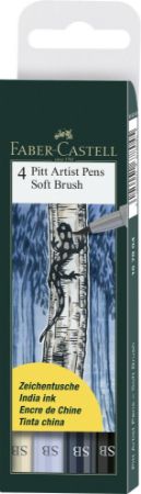 Poza cu PITT ARTIST PEN SOFT BRUSH SET 4 BUC FABER-CASTELL