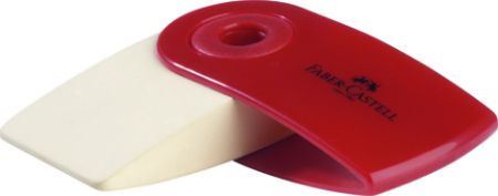 Poza cu RADIERA CREION SLEEVE MINI ROSIE/ALBASTRA FABER-CASTELL