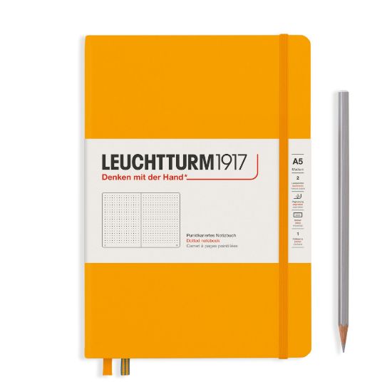 Poza cu CAIET A5 PUNCTAT COPERTA RIGIDA GALBEN MUSTAR LEUCHTTURM