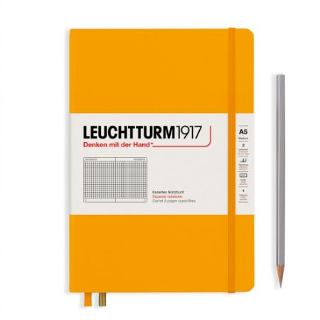 Poza cu CAIET A5 ARITMETICA COPERTA RIGIDA GALBEN MUSTAR LEUCHTTURM