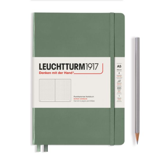 Poza cu CAIET A5 PUNCTAT COPERTA RIGIDA OLIVE LEUCHTTURM