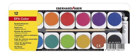 Poza cu ACUARELE 12 CULORI DETASABILE + PENSULA+TUB ALB EBERHARD FABER