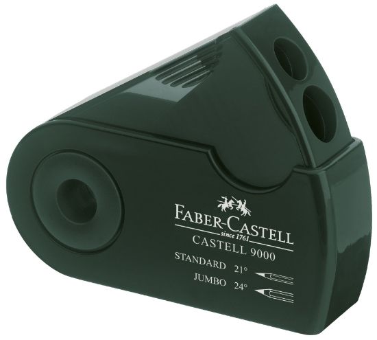 Poza cu ASCUTITOARE PLASTIC DUBLA SLEEVE VERDE FABER-CASTELL