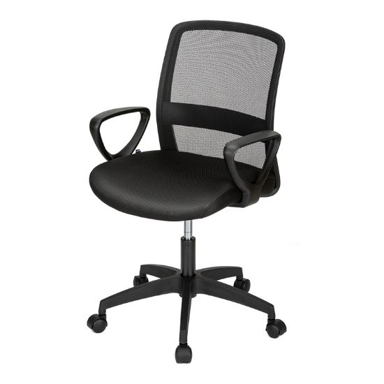 Poza cu SCAUN BIROU SPATAR MESH, SIST ROTI ABS 4507 NEGRU DELI