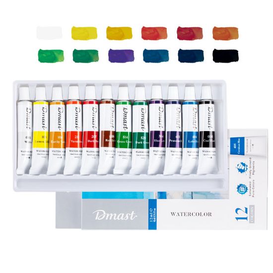 Poza cu TEMPERA ACUARELA 12 CULORI 12 ML DMAST BY PEBEO