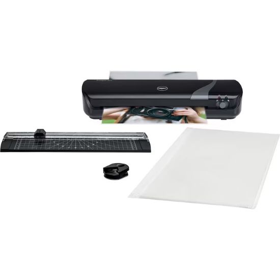 Poza cu SET CRAFT GBC 4 IN 1 NEGRU,LAMINATOR A4 INSPIRE+, TRIMMER, ROUNDER, FOLII LAMINARE A4