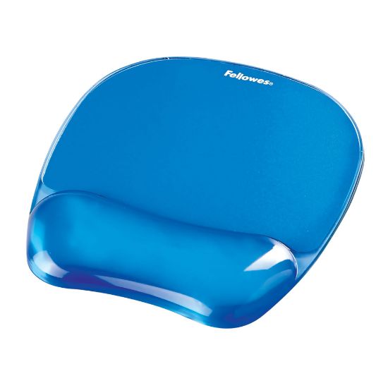 Poza cu MOUSE PAD SI SUPORT INCHEIETURI ALBASTRU GEL CRYSTAL FELLOWES