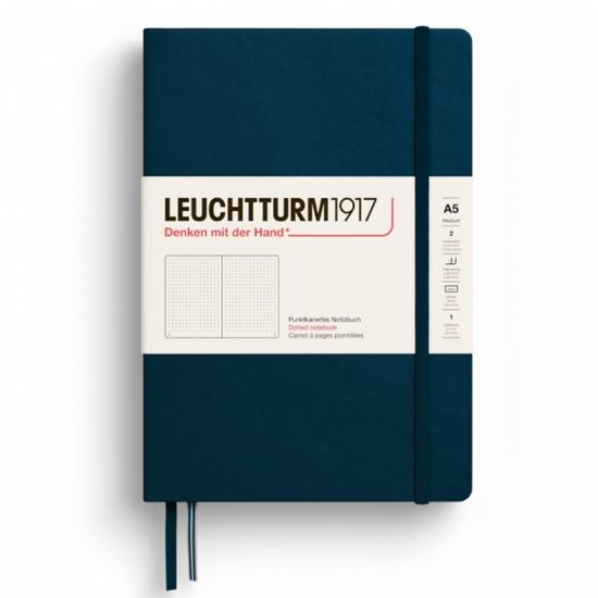 Poza cu CAIET A5 PUNCTAT COPERTA RIGIDA ALBASTRU MARIN LEUCHTTURM