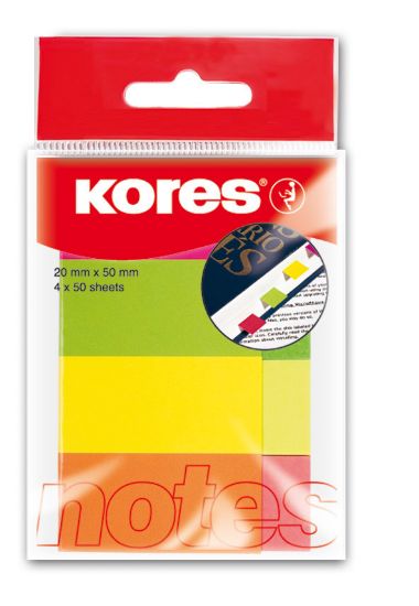 Poza cu NOTES ADEZIV 20*50MM 4 CULORI*50 FILE KORES