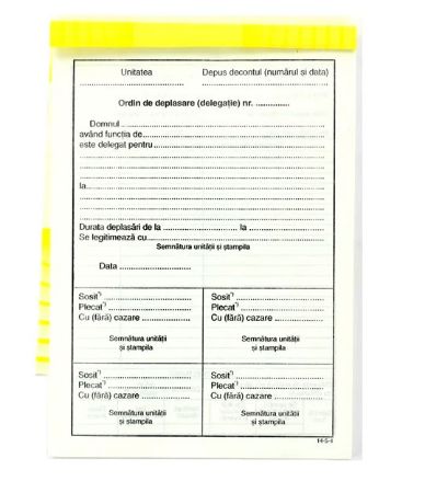 Poza cu ORDIN DE DEPLASARE A5