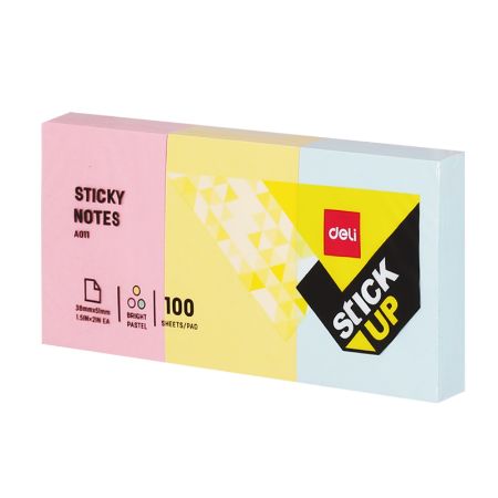 Poza cu NOTES ADEZIV 3*38*51MM 3 CULORI 100 FILE DELI