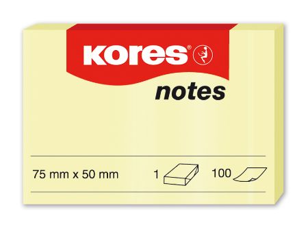 Poza cu NOTES ADEZIV 50*75MM GALBEN PAL 100 FILE KORES