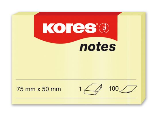 Poza cu NOTES ADEZIV 50*75MM GALBEN PAL 100 FILE KORES