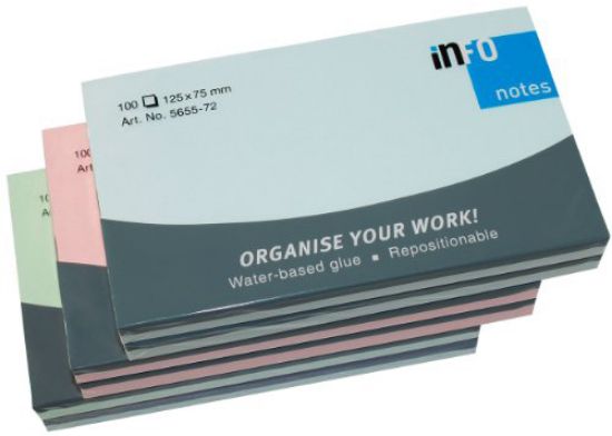 Poza cu NOTES ADEZIV 75*125 PASTEL ASORTAT 100 FILE INFO NOTES