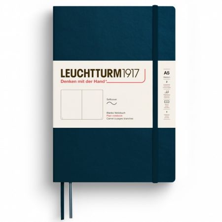 Poza cu CAIET A5 VELIN COPERTA FLEXIBILA ALBASTRU MARIN LEUCHTTURM