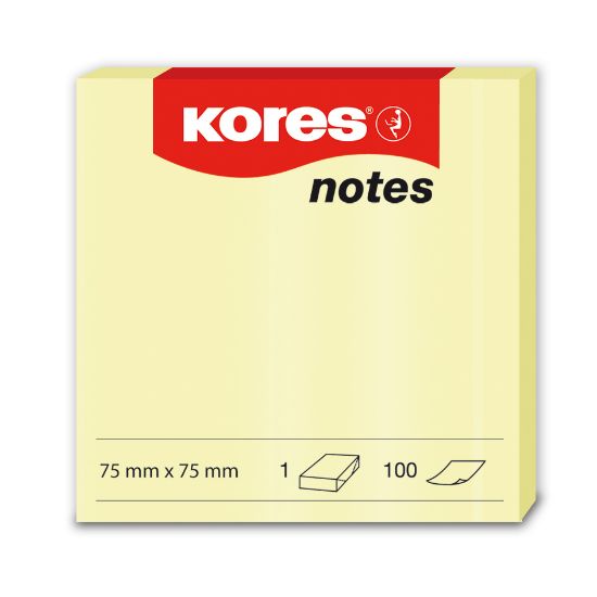 Poza cu NOTES ADEZIV 75*75MM GALBEN PAL 100 FILE KORES