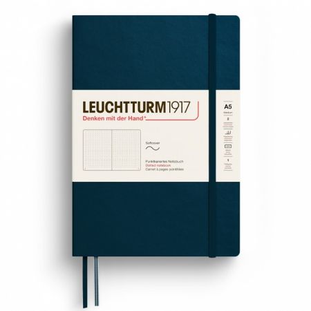 Poza cu CAIET A5 PUNCTAT COPERTA FLEXIBILA ALBASTRU MARIN LEUCHTTURM