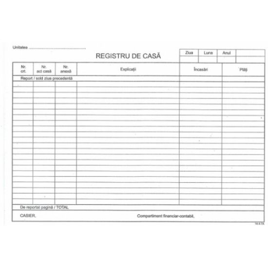 Poza cu REGISTRU CASA MODEL NOU
