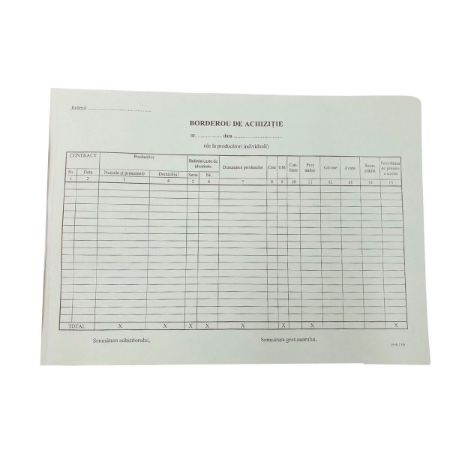 Poza cu BORDEROU ACHIZITII AUTOCOPIATIV