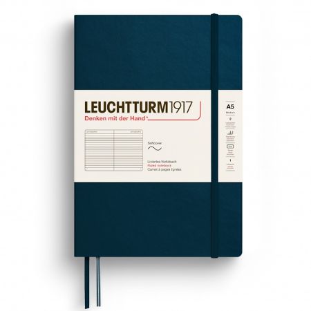 Poza cu CAIET A5 DICTANDO COPERTA FLEXIBILA ALBASTRU MARIN LEUCHTTURM