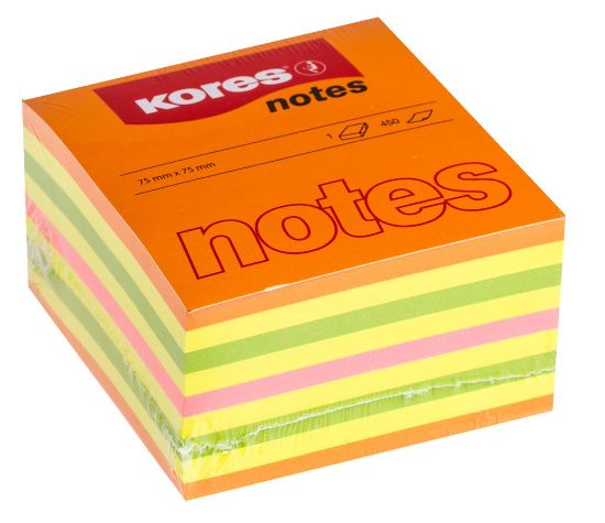 Poza cu NOTES ADEZIV 75*75MM NEON MIXT SUMMER 450 FILE KORES