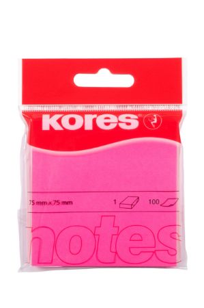 Poza cu NOTES ADEZIV 75*75MM ROZ NEON 100 FILE KORES