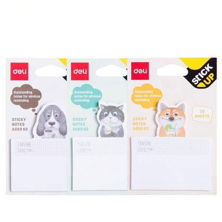Poza cu NOTES ADEZIV PISICI/CATEI 75*84MM 25 FILE DELI