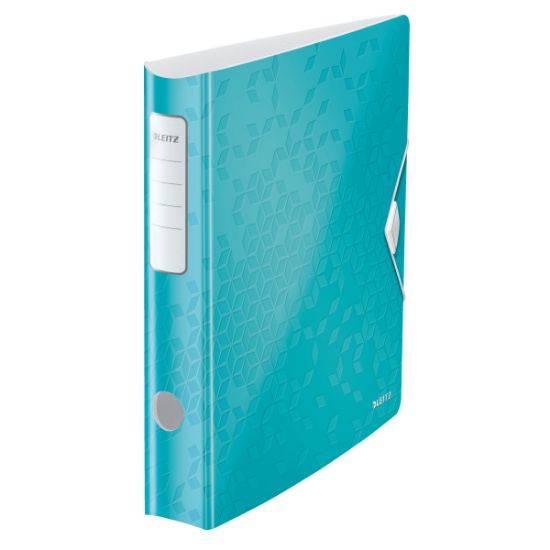 Poza cu BIBLIORAFT PLASTIFIAT 6.5CM 180GRADE TURCOAZ ACTIVE WOW LEITZ