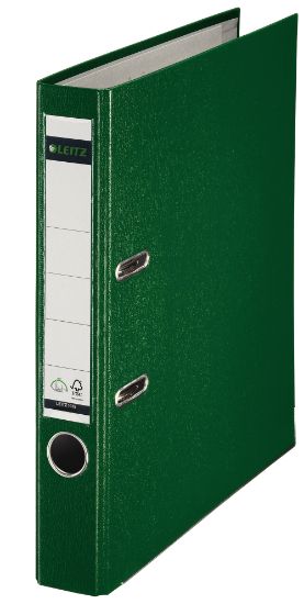 Poza cu BIBLIORAFT PLASTIFIAT 5CM 180GRADE VERDE LEITZ