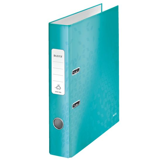 Poza cu BIBLIORAFT PLASTIFIAT 5.2 CM TURCOAZ METALIZAT WOW LEITZ