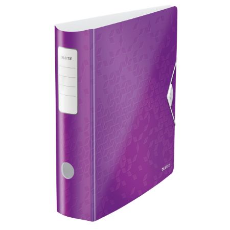 Poza cu BIBLIORAFT PLASTIFIAT 8.2CM 180GRADE MOV ACTIVE WOW LEITZ
