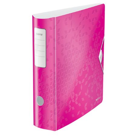 Poza cu BIBLIORAFT PLASTIFIAT 8.2CM 180GRADE ROZ ACTIVE WOW LEITZ