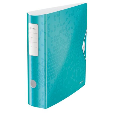 Poza cu BIBLIORAFT PLASTIFIAT 8.2CM 180GRADE TURCOAZ ACTIVE WOW LEITZ