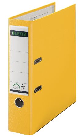 Poza cu BIBLIORAFT PLASTIFIAT 8CM 180GRADE GALBEN LEITZ