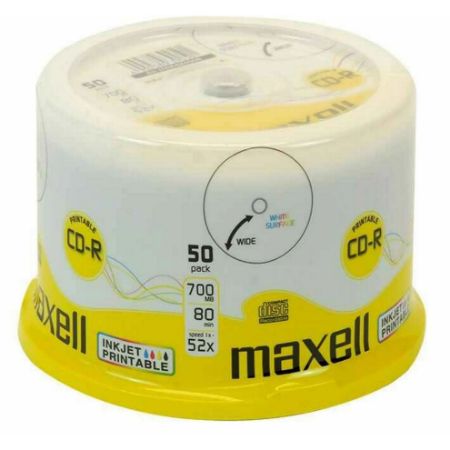 Poza cu CD-R PRINTABIL 50/SET 700MB CAKEBOX MAXELL
