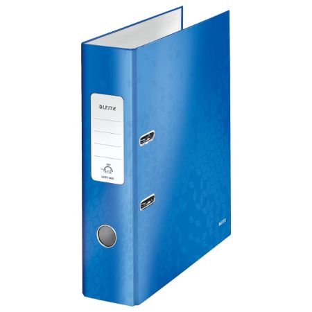 Poza cu BIBLIORAFT PLASTIFIAT 8CM ALBASTRU METALIZAT WOW LEITZ