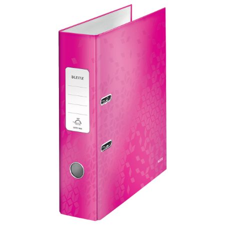 Poza cu BIBLIORAFT PLASTIFIAT 8CM ROZ METALIZAT WOW LEITZ