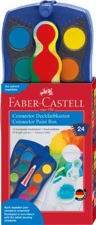 Poza cu ACUARELE 24 CULORI ALBASTRE CONNECTOR FABER-CASTELL