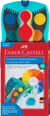 Poza cu ACUARELE 12 CULORI TURCOAZ CONNECTOR FABER-CASTELL