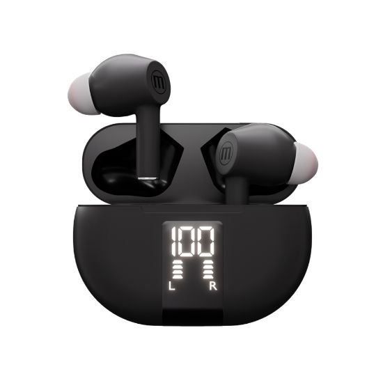 Poza cu CASTI FARA FIR BLUETOOTH TWS MAXPODS TIP EARBUDS NEGRE MAXELL