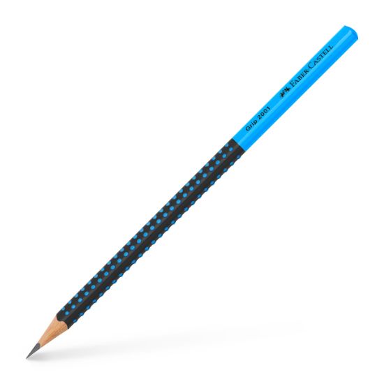 Poza cu CREION GRAFIT B GRIP 2001 TWO TONE NEGRU-BLEU 2022 FABER-CASTELL
