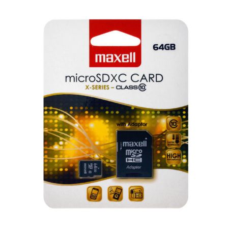 Poza cu MEMORIE MICRO SDXC 64GB CLS10 UHS-1 CU ADAPTOR MAXELL