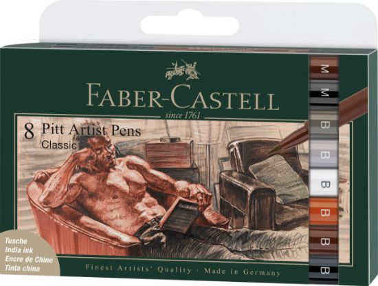 Poza cu PITT ARTIST PEN SET 8 BUC CLASIC FABER-CASTELL