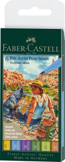 Poza cu PITT ARTIST PEN SET 6 BUC CULORI VARA 2022 FABER-CASTELL