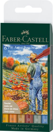 Poza cu PITT ARTIST PEN SET 6 BUC CULORI TOAMNA 2022 FABER-CASTELL