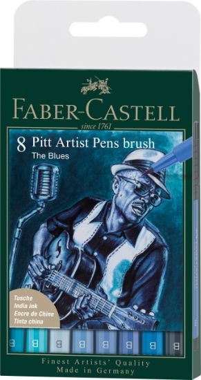 Poza cu PITT ARTIST PEN SET 8 BUC ALBASTRU 2022 FABER-CASTELL