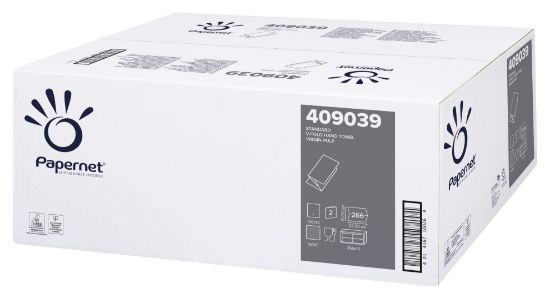 Poza cu PROSOAPE HARTIE ALBE IN V 2STR 266/SET PAPERNET